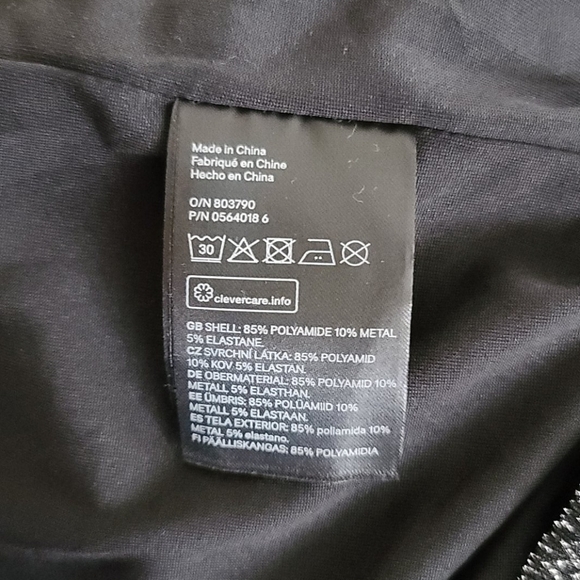 H&M Bomber Jacket Sparkle Black Size 2 Full Zip Cropped Dark Grey - Picture 5 of 5